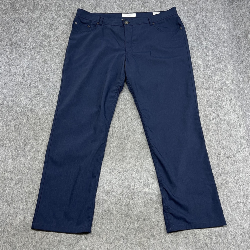 Brax Pants Mens 40x34 Navy Blue Cooper Fancy Wool Stretch Trousers FIT39x29.5‎